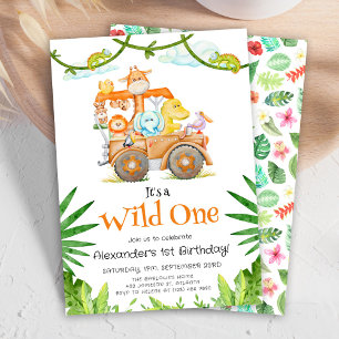 Invitation Un Safari sauvage mignonne Anniversaire