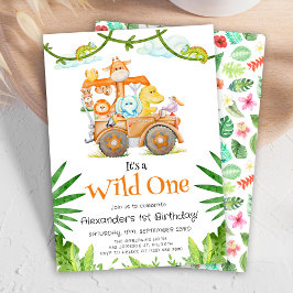 Invitation Un Safari sauvage mignonne Anniversaire