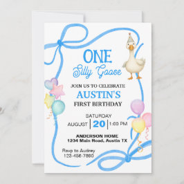 Invitation Un sot garçon d'oie premier anniversaire