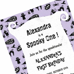 Invitation Un Spooky Spooktacular Halloween 1er anniversaire