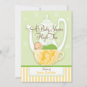 Invitation Un Tea Party Baby shower  Sexe neutre