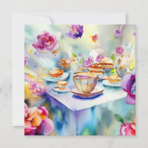 Invitation Un Tea Party Enchantant : Vibrant, Un Baby shower