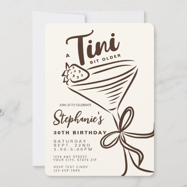 Invitation Un Tini Bit Ancien 30e anniversaire esthétique (Devant)