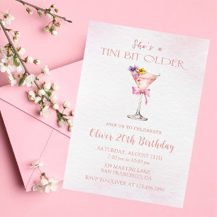 Invitation Un Tini Bit Martini plus âgé 20e anniversaire fête