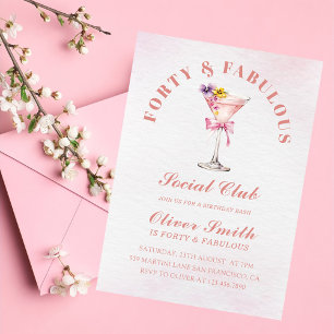 Invitation Un Tini Bit Martini plus âgé Quarante et fabuleux 