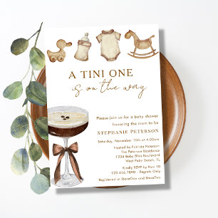 Invitation Un Tini en route, Baby Shower Espresso Martini