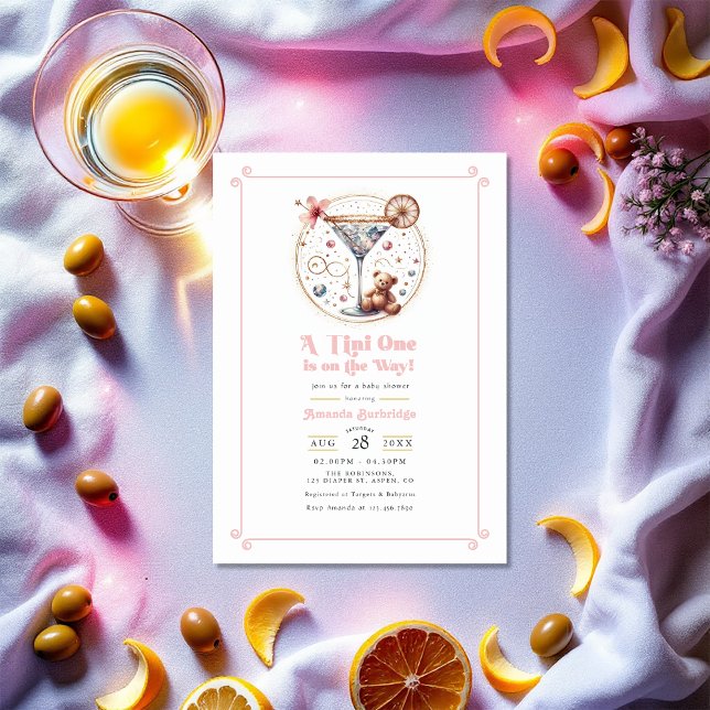 Invitation Un Tini Sur Le Chemin Du Baby shower (A Tini One Is On The Way Baby Shower Invitation)