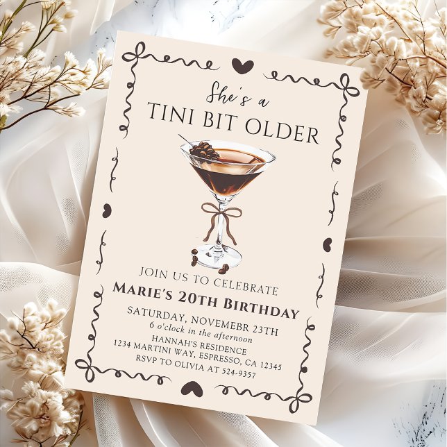 Invitation Un Tini Un Peu Plus Ancien Espresso Martini (Créateur téléchargé)