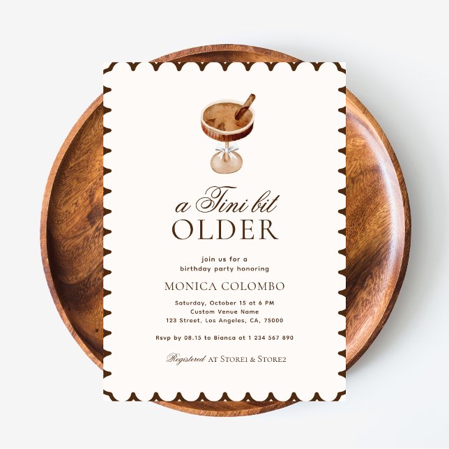 Invitation Un Tini Un Peu Plus Ancien Espresso Martini fête d (Créateur téléchargé)