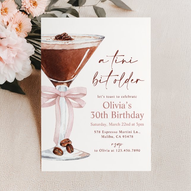 Invitation Un Tini Un Peu Plus Ancien Espresso Martini fête d (Créateur téléchargé)