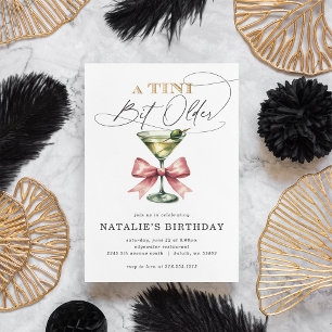 Invitation Un Tini Un Peu Plus Ancien Martini Rose Bow Annive