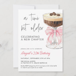 Invitation Un Tini Un Peu Plus Vieux - Bow Rose Espresso Mart