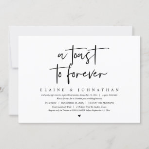 Invitation Un toast à l'éternité, Mariage Elopement Brunch Pa
