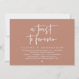 Invitation Un toast à l'éternité, Mariage Elopement Brunch Pa