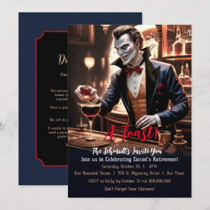 Invitation "Un toast de retraite, thème de soirée vampire hum