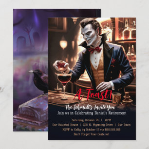 Invitation "Un toast de retraite, thème de soirée vampire hum