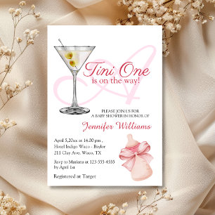 Invitation un tout petit est en route, Baby shower rose