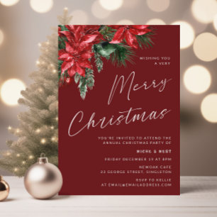 Invitation Un très joyeux Noël Classique Party Rouge