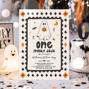 Invitation Un type effrayant Halloween garçon fantôme 1er ann