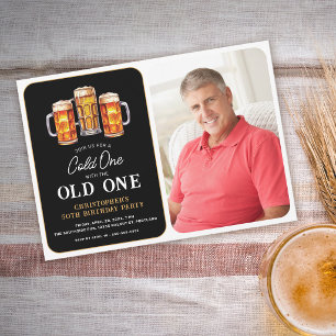 Invitation Un Verre Froid Avec La Photo De L'Ancien Bière Ann
