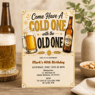 Invitation Un vieil un froid bière anniversaire, Anniversaire