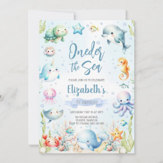Invitation Under the Sea Ocean Animals Birthday Party
