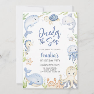 Invitation Under the Sea Ocean Animals Birthday Party