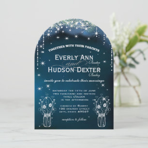 Invitation Under the Stars Mason Jar Floral Farmhouse Mariage