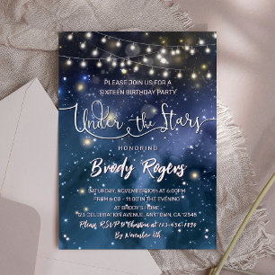 Invitation Under the Stars String Lights 16e anniversaire