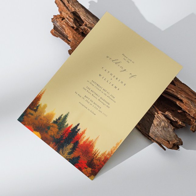 Invitation Une affaire de conte équitable : Mariage de automn (A Fairytale Affair: Whimsical Fall Wedding Invitation Personalized)