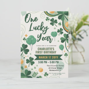 Invitation Une année chanceuse St Patrick's Day 1er anniver