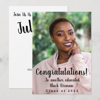 Invitation Une autre femme noire éduquée Photo de fin d'étude