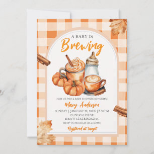Invitation Une Baby Shower à la Saveur de Citrouille "Un Bébé