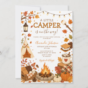 Invitation Une Baby Shower A Little Camper Bébé Automne Bois