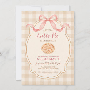 Invitation Une Baby Shower avec un Petit Gâteau Mignon en Gin