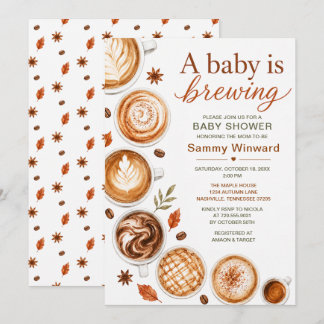 Invitation Une Baby Shower Café Automnal Un Bébé Est En Route
