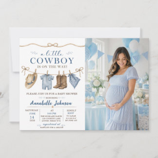 Invitation Une Baby Shower Cowboy Bébé Garçon