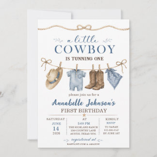 Invitation Une Baby Shower Cowboy pour Petit Garçon