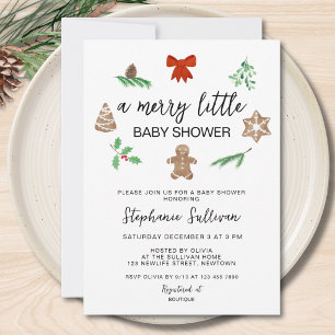 Invitation Une Baby Shower de Noël Joyeuse