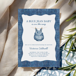 Invitation Une Baby Shower en Denim Bébé Jean Bleu