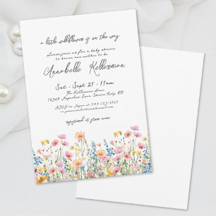 Invitation Une Baby Shower Fleurie avec une Petite Fleur Sauv