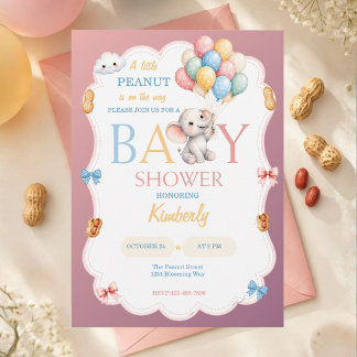 Invitation Une Baby Shower Genre Neutre pour un Petit Cacahuè