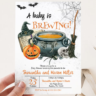 Invitation Une Baby Shower Halloween: Un Bébé se Prépare