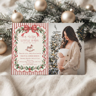Invitation Une Baby Shower Noël Petite Fête Bébé