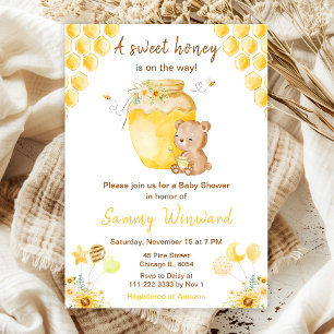 Invitation Une Baby Shower Ourson au Miel Sucré