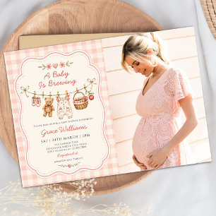 Invitation Une Baby Shower Photo de ligne de vêtements Un béb