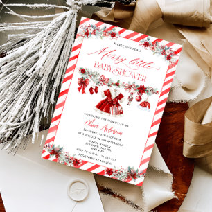 Invitation Une Baby Shower pour un Joyeux Petit Noël