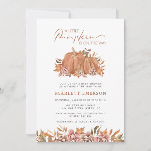 Invitation Une Baby-Shower pour un Petit Citrouille