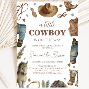Invitation Une Baby-Shower pour un Petit Cow-Boy