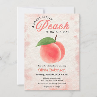 Invitation Une Baby Shower pour un Petit Pêche Douce